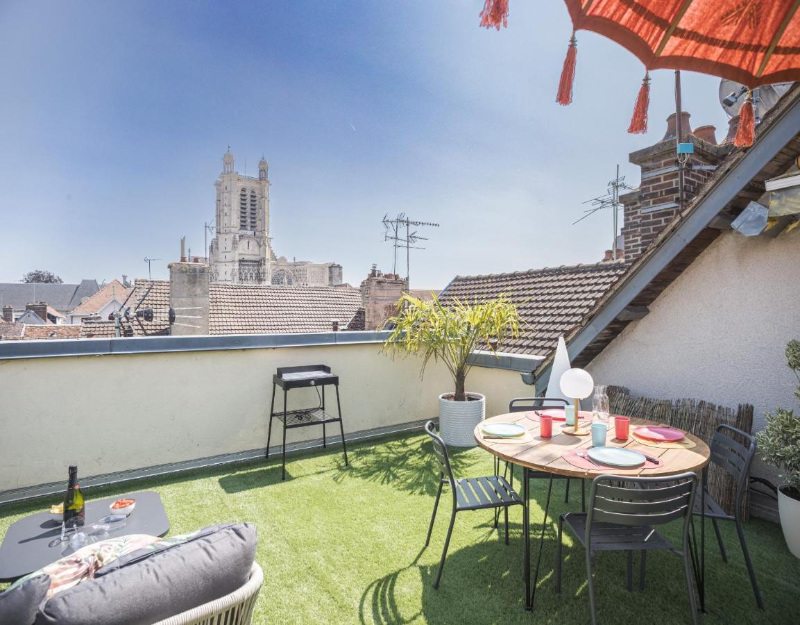 Le Rooftop - Vue Cathedrale - Climatisation Troyes Zewnętrze zdjęcie